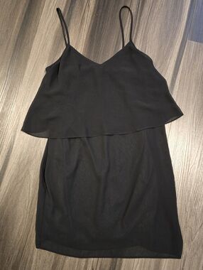 ASOS Double Layer Georgette Chiffon Little Black Dress, Size 6